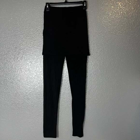 YiTong Black Skirted Leggings Women’s Size 10 – Stretch Pants with Button Detail - Picture 4 of 5